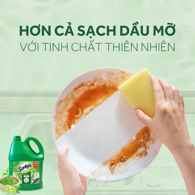 [HCM]Nước rửa chén Sunlight Matcha Trà Nhật Can 3.6kg