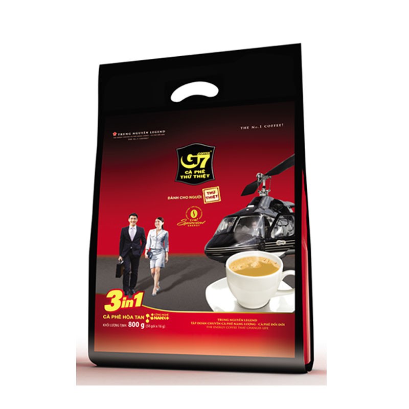 Combo 4 bịch cà phê hòa tan G7 3in1- Bịch 50 sachets x 16gr ( gói vuông)