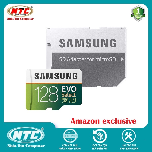 Thẻ nhớ MicroSDXC Samsung Evo Select 128GB U3 4K 100MB/s kèm Adapter (Xanh) - Không Box - Nhất Tín Computer