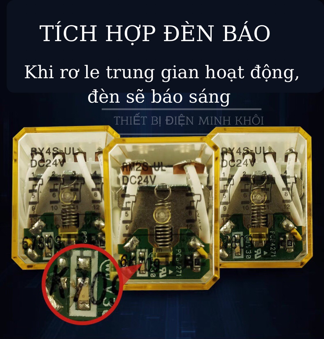rơ le trung gian IDEC 220V, 24VDC,12VDC kèm đế