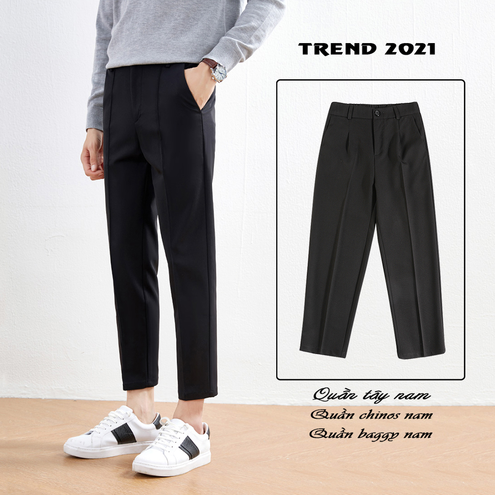 Quần Tây Hàn Quốc Dáng Baggy Cạp Cúc Basic Thịnh Hành Với Mọi Lứa Tuổi Thời Trang FASHION4MEN JOGGER NAM 9000063C13
