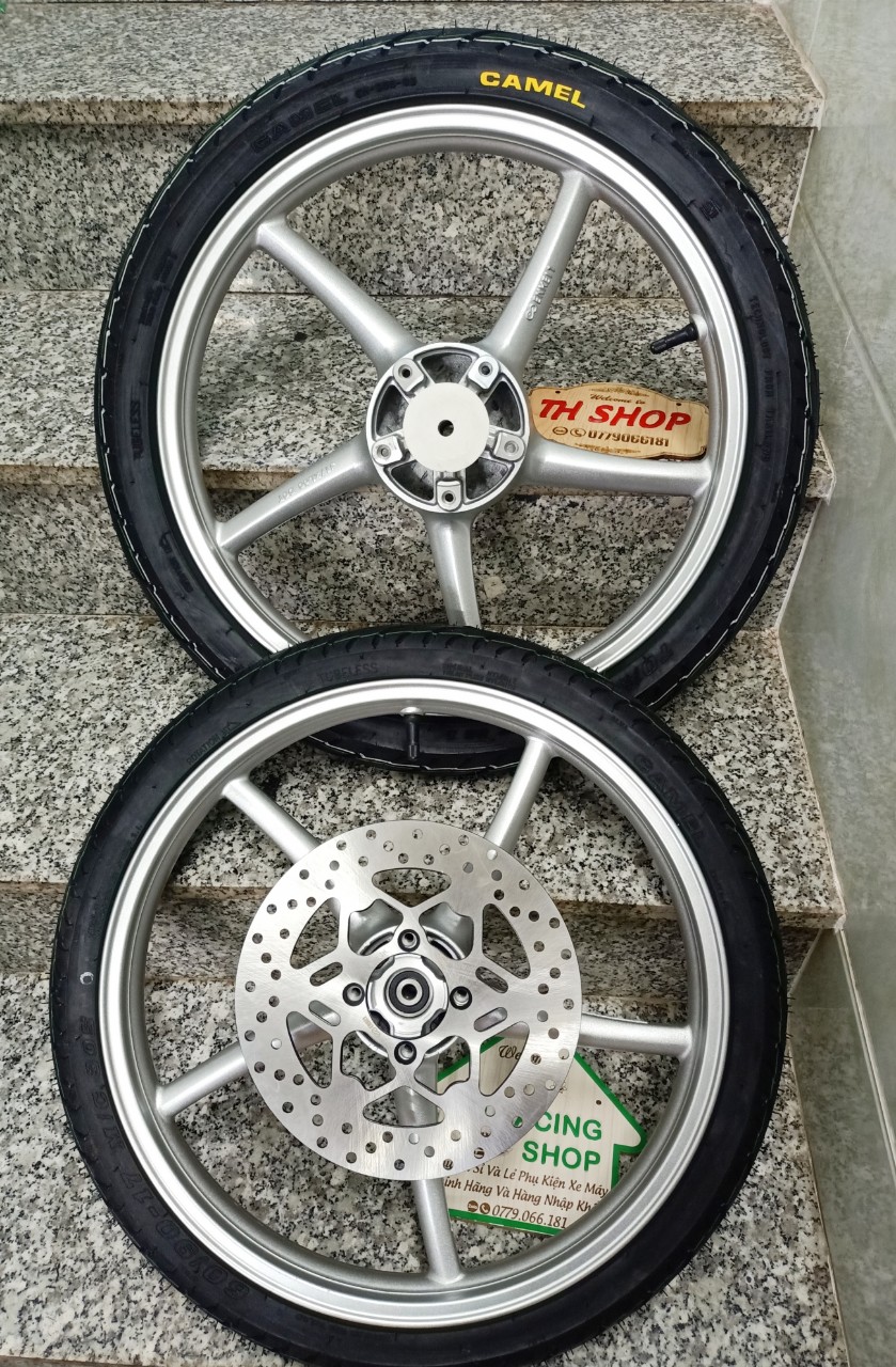 BÁNH MÂM EXCITER 150 HOẶC EXCITER 155 MÀU BẠC ĐEN HOẶC VÀNG ĐỒNG KÈM ĐĨA FULL VỎ CAMEL THÁI LAN MỚI Y NHƯ HÌNH ẢNH GẮN VỪA NHƯ ZIN SẢN PHẨM CHẤT LƯỢNG NHANH TAY MUA NGAY GIAN HÀNG UY TÍN