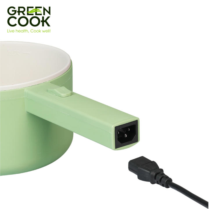 Nồi điện đa năng Green Cook, lớp chống dính tráng men, điều chỉnh nhiệt độ hai mức độ, tay cầm dài tiện lợi - Hình ảnh 5