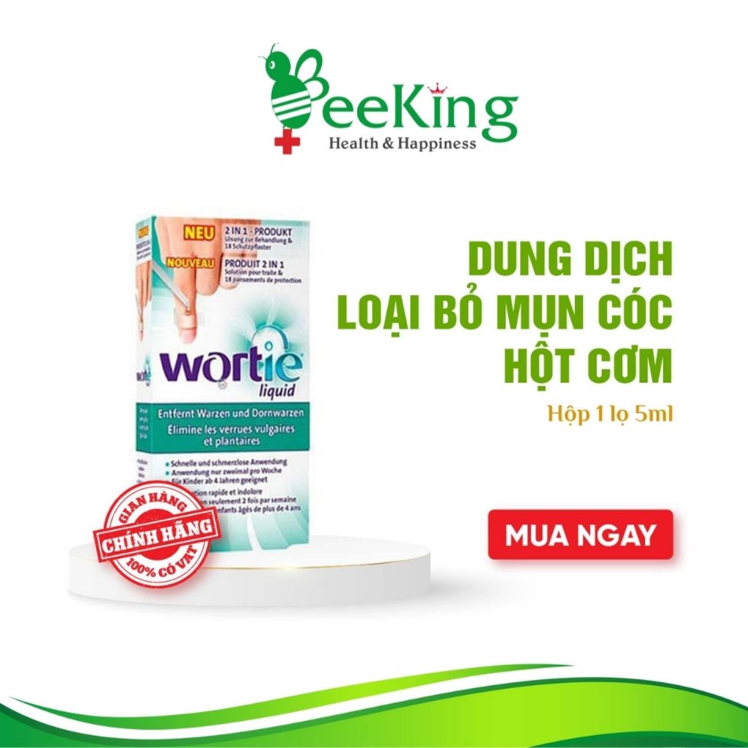 Wortie Liquid - Ngăn ngừa mụn cơm ,mụn cóc