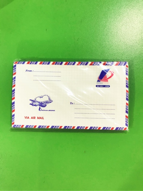 Tệp bì thư có keo dán sẵn Khatoco (25 cái), phong bì, bao thư