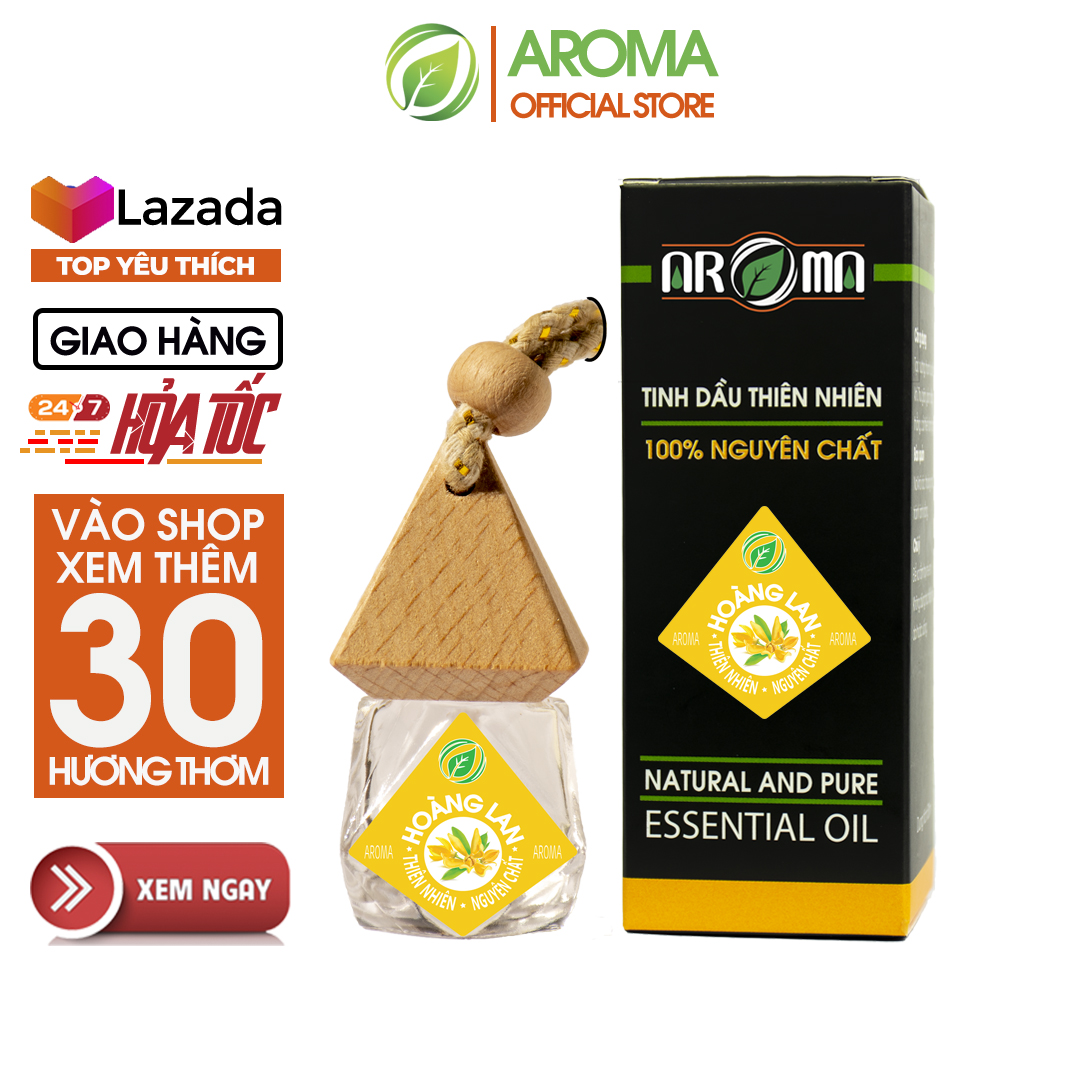 Tinh dầu Ngọc Lan Tây (Hoàng Lan) AROMA Y-Lang essential oil, tinh dầu thiên nhiên, chai kim cương tự khuếch tán treo ô tô, treo thơm phòng