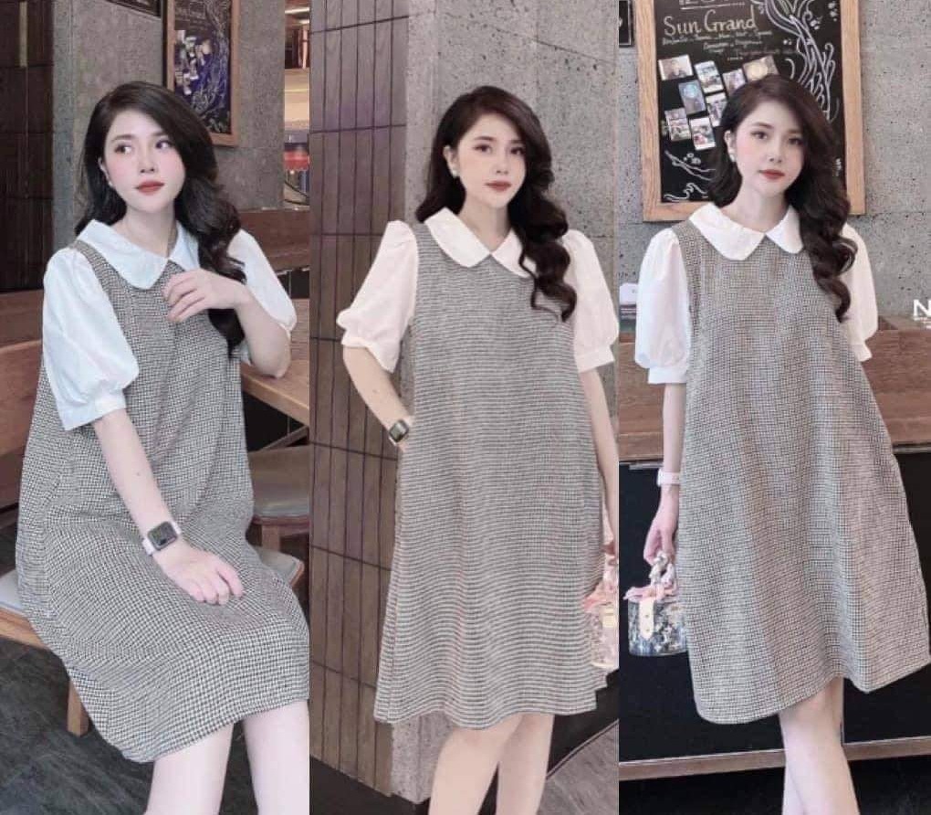 [FREESHIPMAX]Váy bầu đẹp - Đầm bầu suông-Váy bầu thời trang thiết kế chất voan freesize từ 45 đến 70k