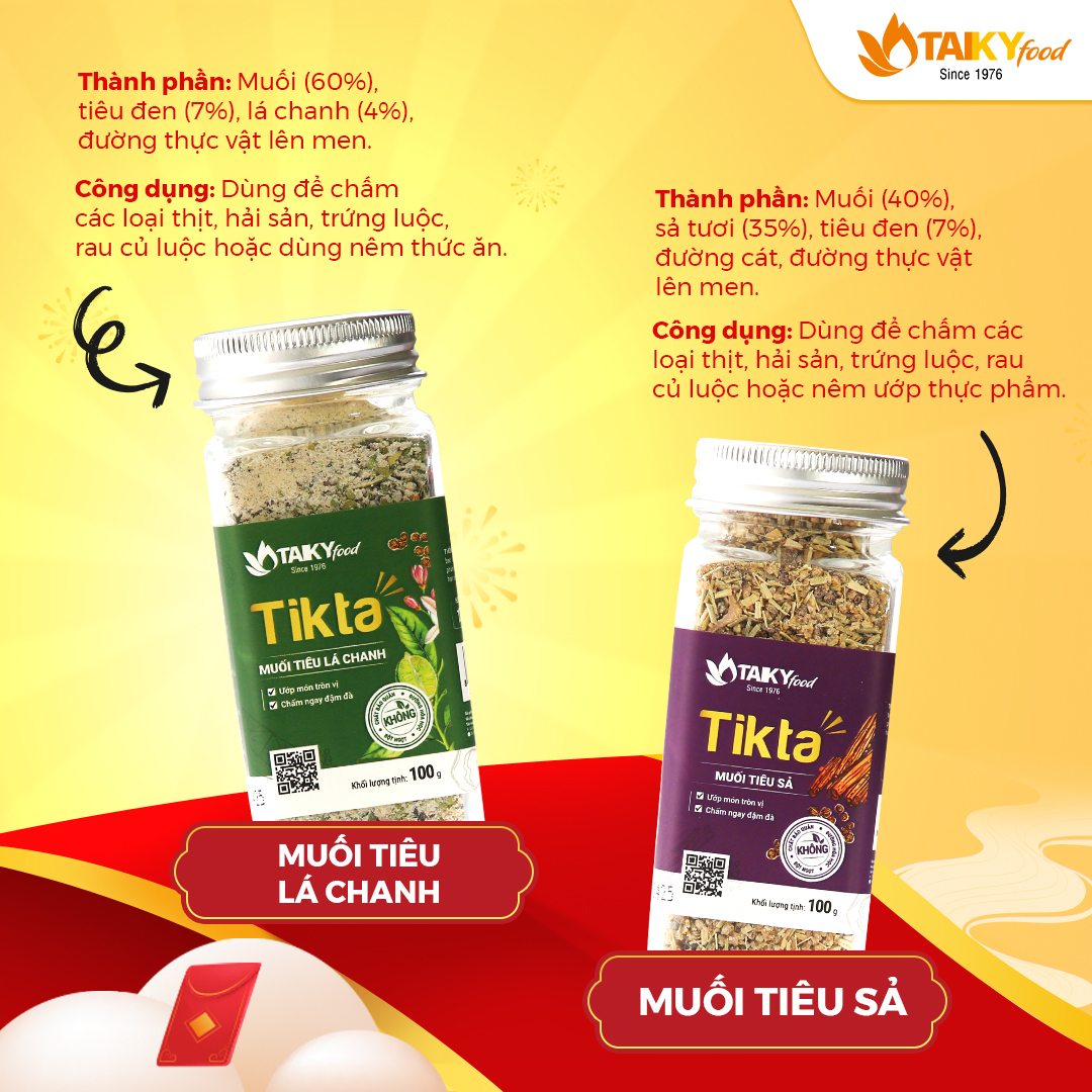 Hủ 100g Tikta Muối Chấm Thượng Hạng Tiêu Sả