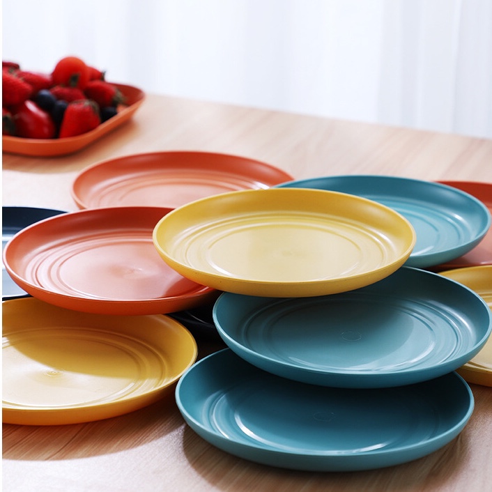Khay/Đĩa nhựa đựng thực phầm  chất liệu lúa mạch đi picnic (1 chiếc)