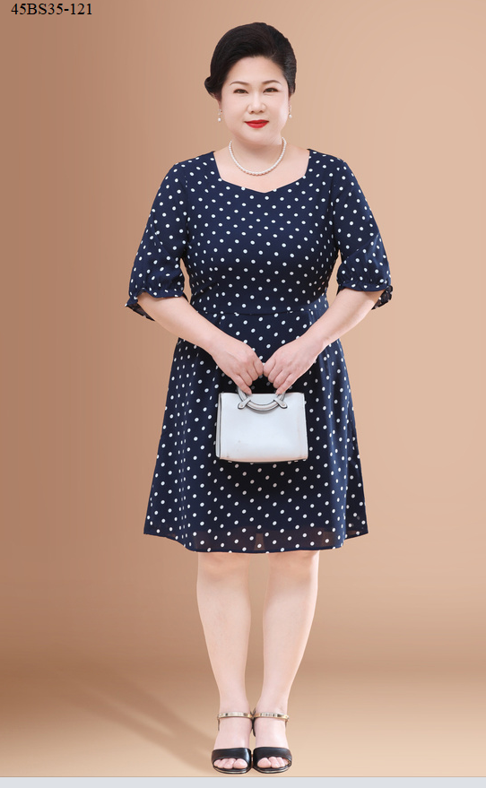 Đầm trung niên chấm bi bigsize