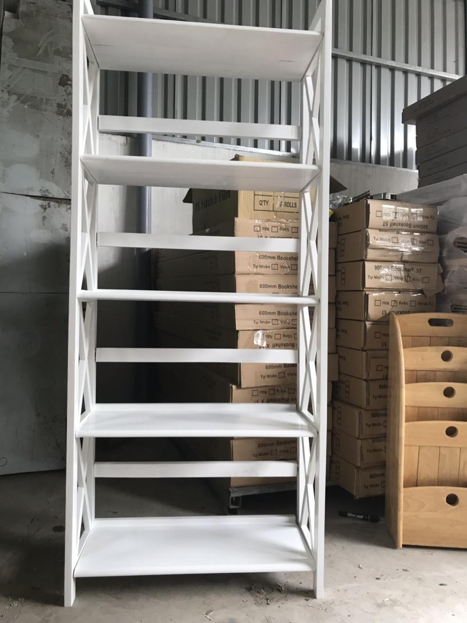 [HCM]Kệ sách 5 tầng 65cm màu trắng