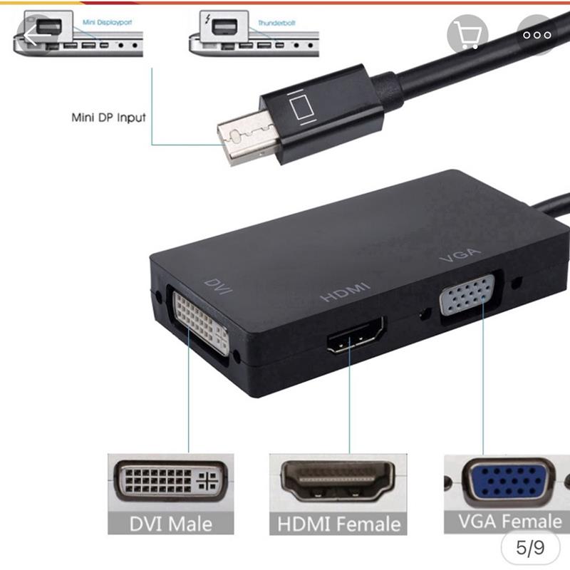 CÁP CHUYỂN ĐỔI MINI DISPLAYPORT TO HDMI + VGA + DVI -dc977