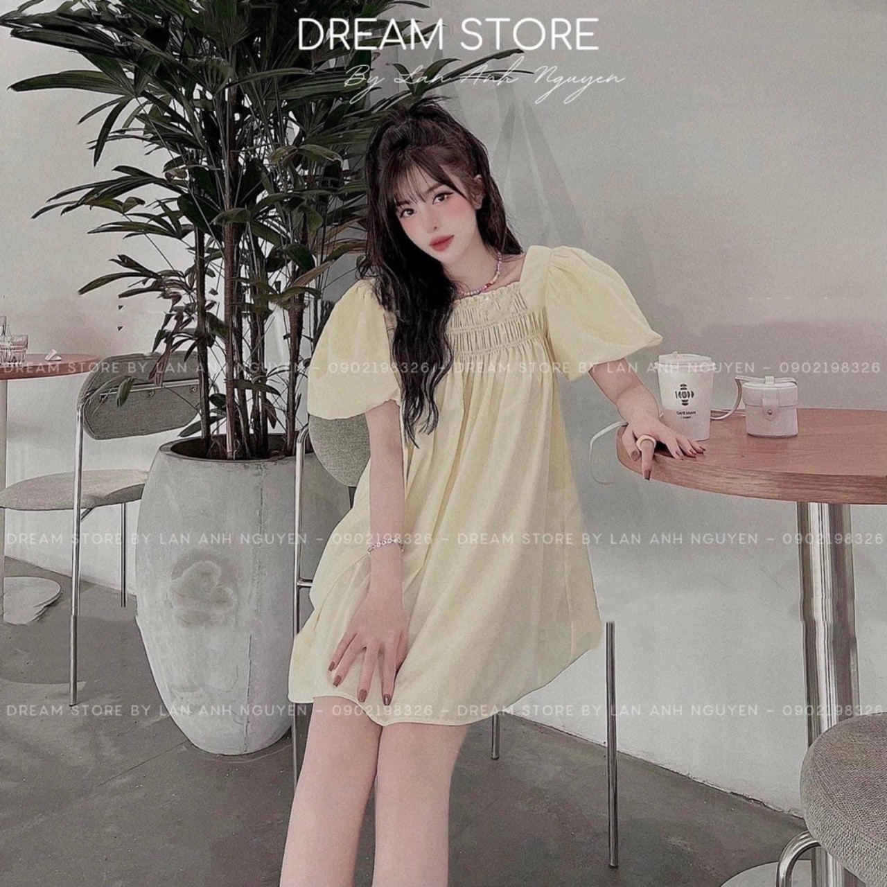 TT 85 - đầm tiểu thư tay phồng xinh xinh!!!!