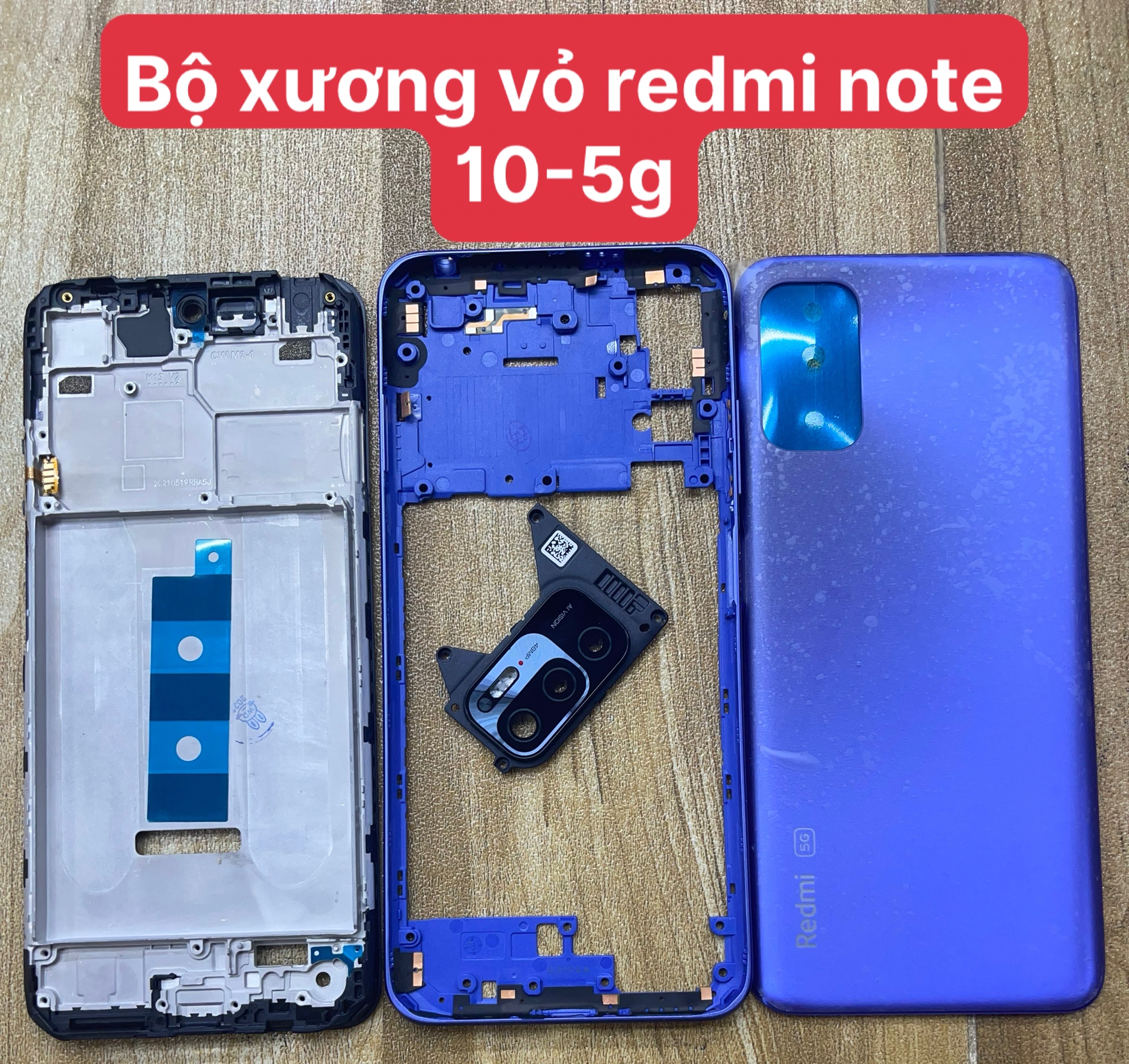 bộ vỏ xương điện thoại redmi note 10- 5G ( PHÍM BẤM,KÍNH CAMERA,LƯNG,SƯỜN)