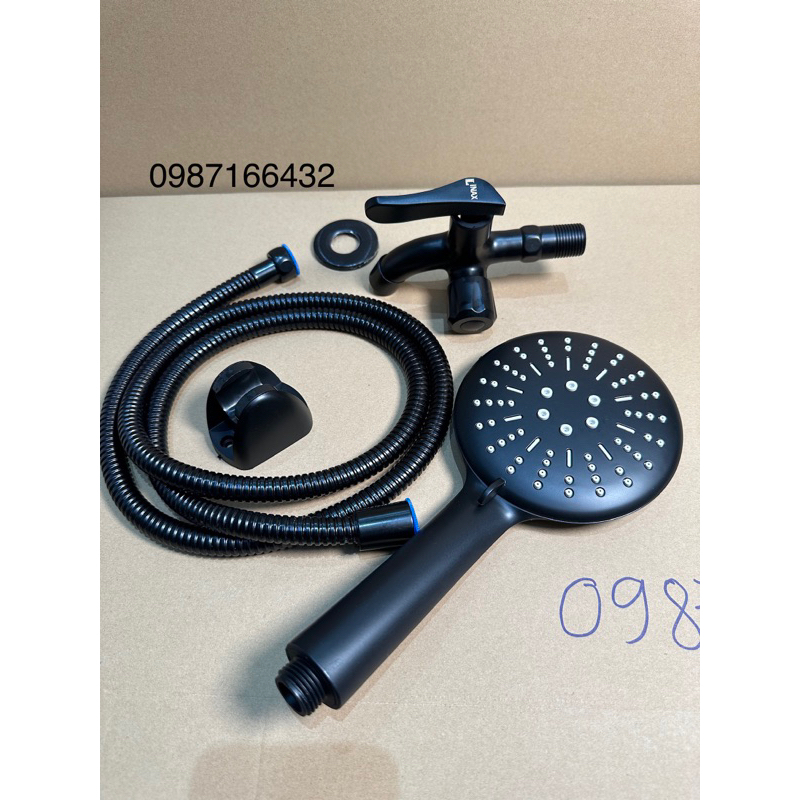 Bộ củ sen tắm nóng lạnh Linax hàng Việt Nam inox 304 sơn tĩnh điện màu Đen hàng cao cấp