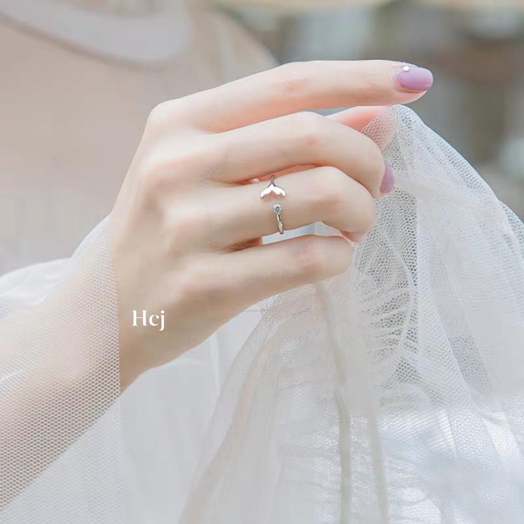 NHẪN ĐUÔI CÁ BẠC TA CHO NỮ XINH XINH