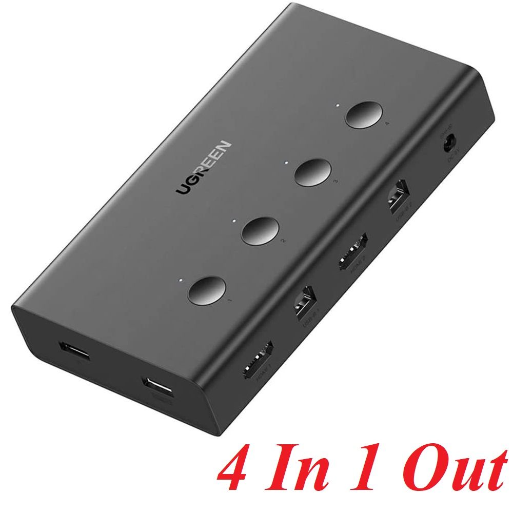 Ugreen 70439 4k 60hz kvm 4 pc dùng 1 màn hình bộ chuyển tín hiệu switch usb - hdmi cm293
