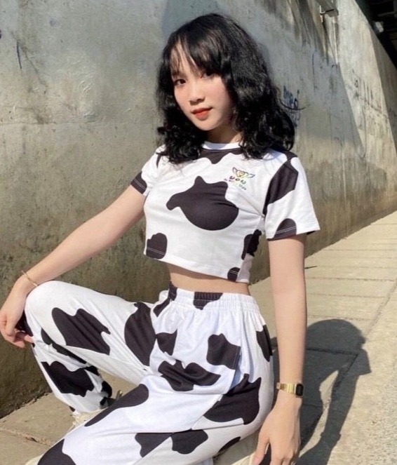 🍓🍓 SIÊU HOT 🍓🍓 Áo Croptop Bò Sữa Màu Trắng Hip Hop 🐑🐑🐑 G9O