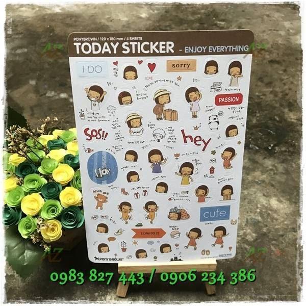 Sticker dán Today - Ngày (4 tờ)