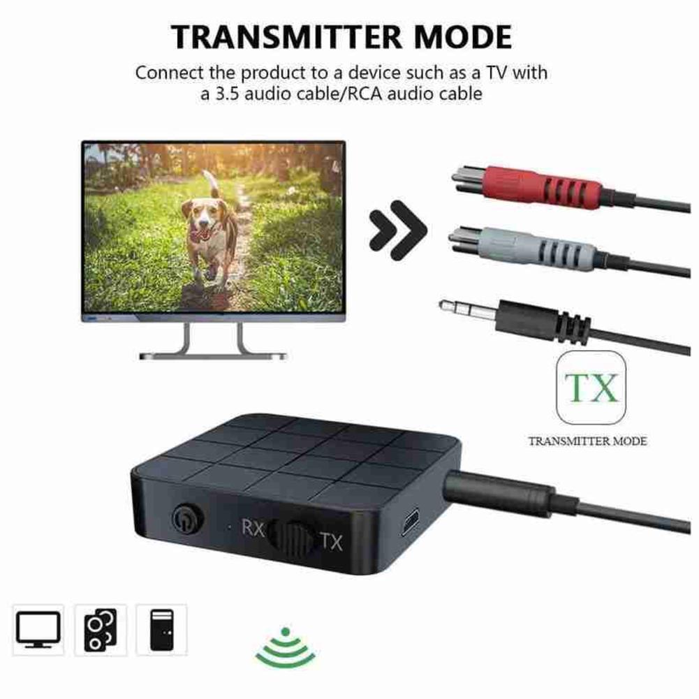 2In1 Bluetooth 5.0 Wireless Audio Transmitter Receiver and Aux Rca Connectivity Durable Practical Mp3 Stable Adapter Hifi M2I3
