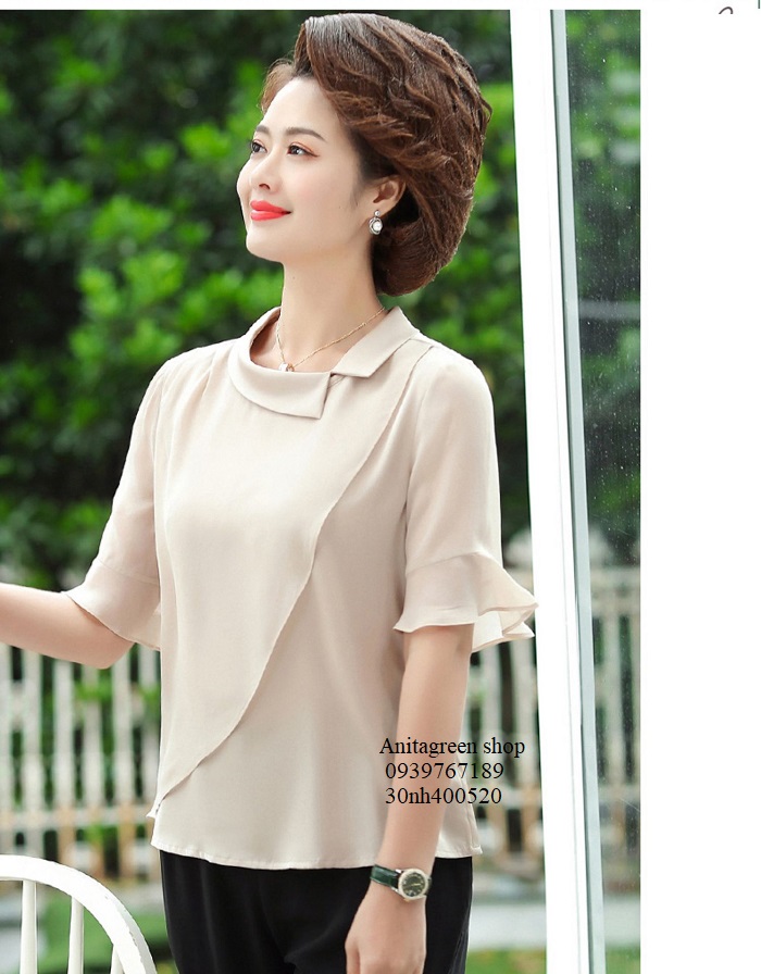 nh400520-ÁO KIỂU ĐẮP CHÉO TAY NGẮN