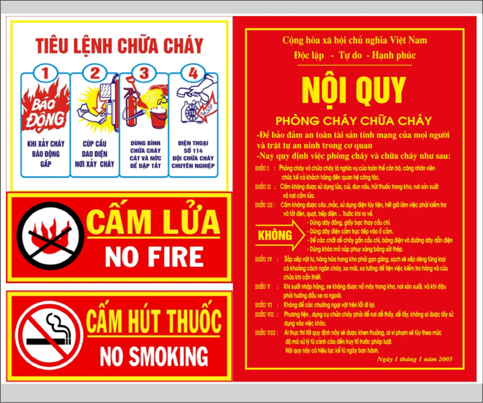 [HCM]Bộ nội quy tiêu lệnh PCCC cấm lửa cấm thuốc