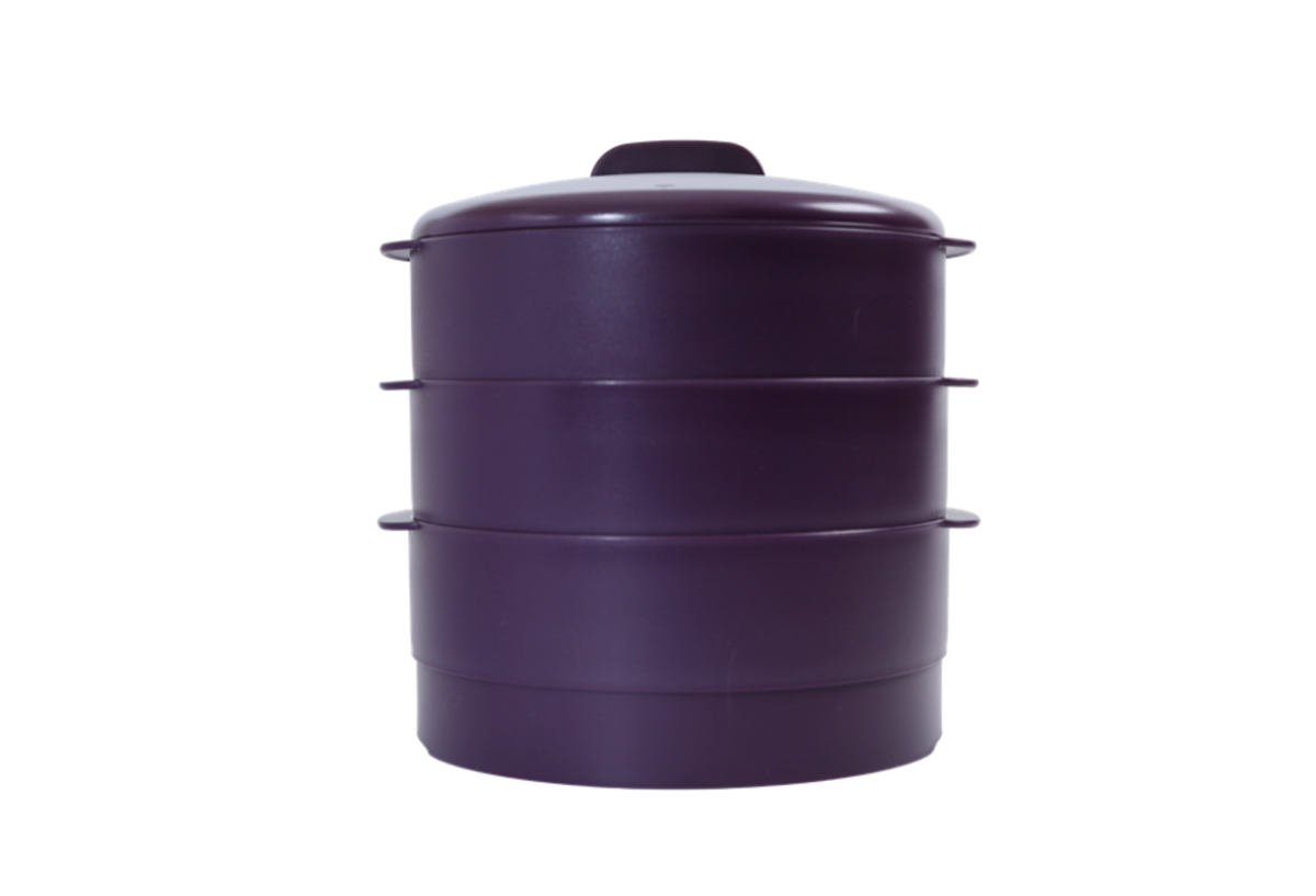 XỬNG HẤP 3 TẦNG TUPPERWARE STEAM IT DEWBERRY MÀU TÍM