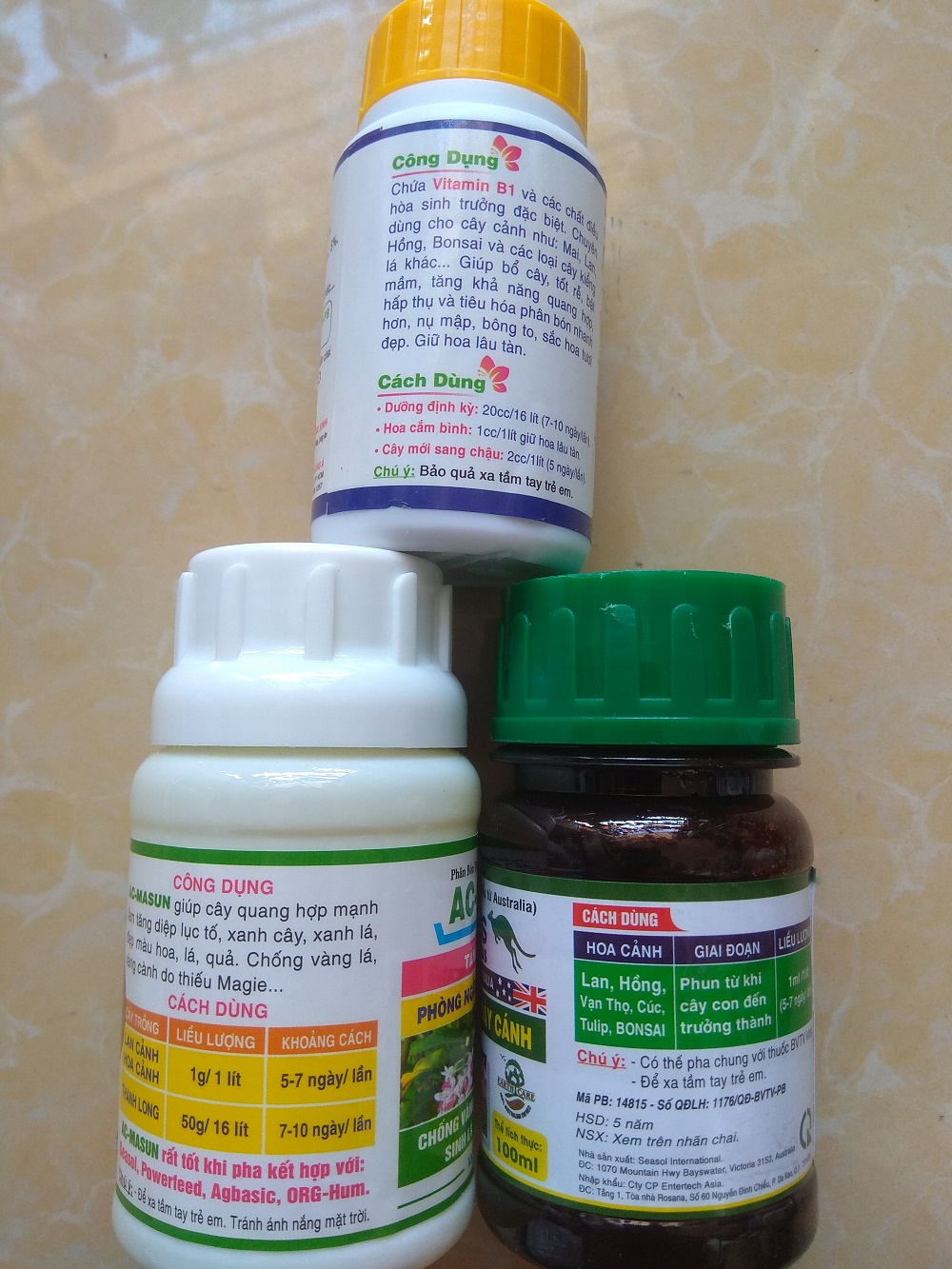[HCM]Bộ sản phẩm chăm sóc cây sứ thái mập thân to lá (Ag Basics+AC Masun+B1 Super roots ) - 100ml/chai