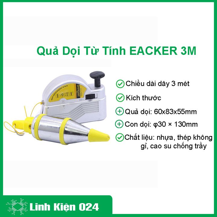 Quả dọi từ tính ( lập lòn từ tính) EACKER 310g có nam châm và ghim đính
