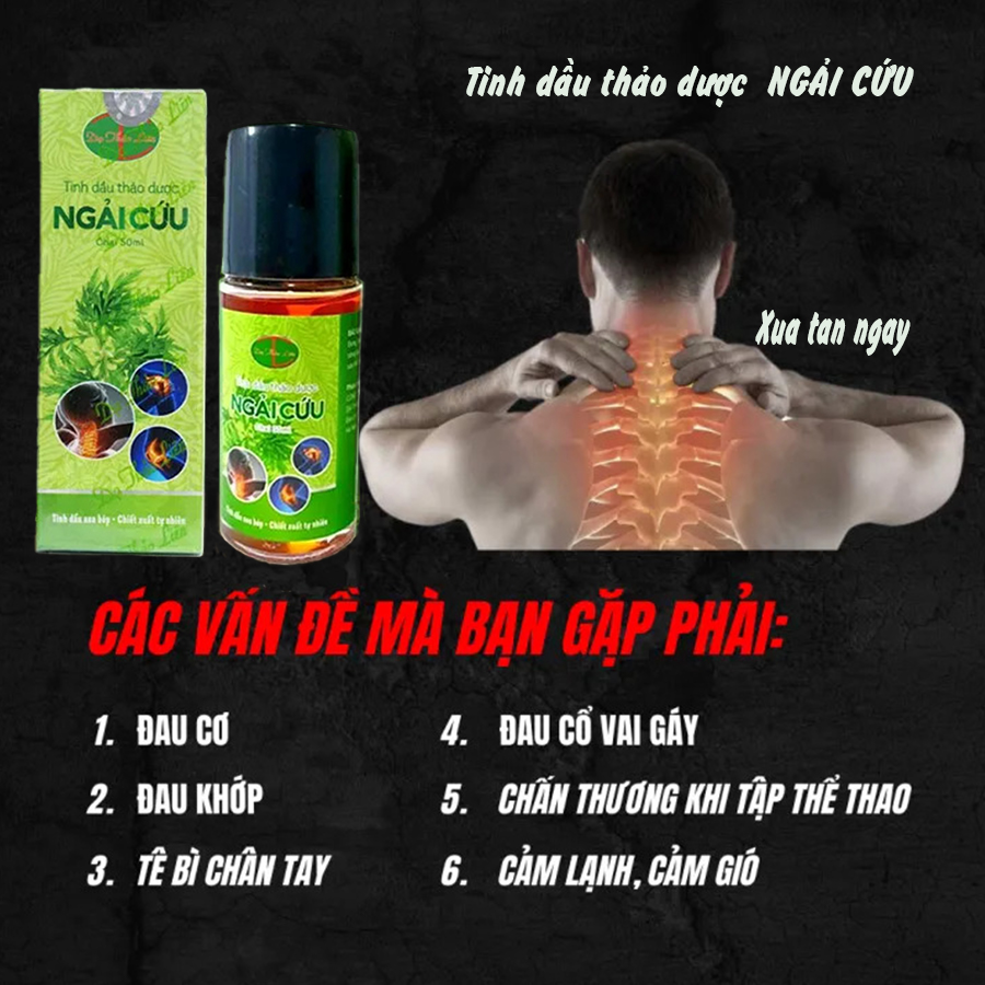 Tinh Dầu Thảo Dược Ngải Cứu Dạ Thảo Liên 50ml -  Xua tan đau nhức xương khớp, đau mỏi vai gáy, tê bì chân tay