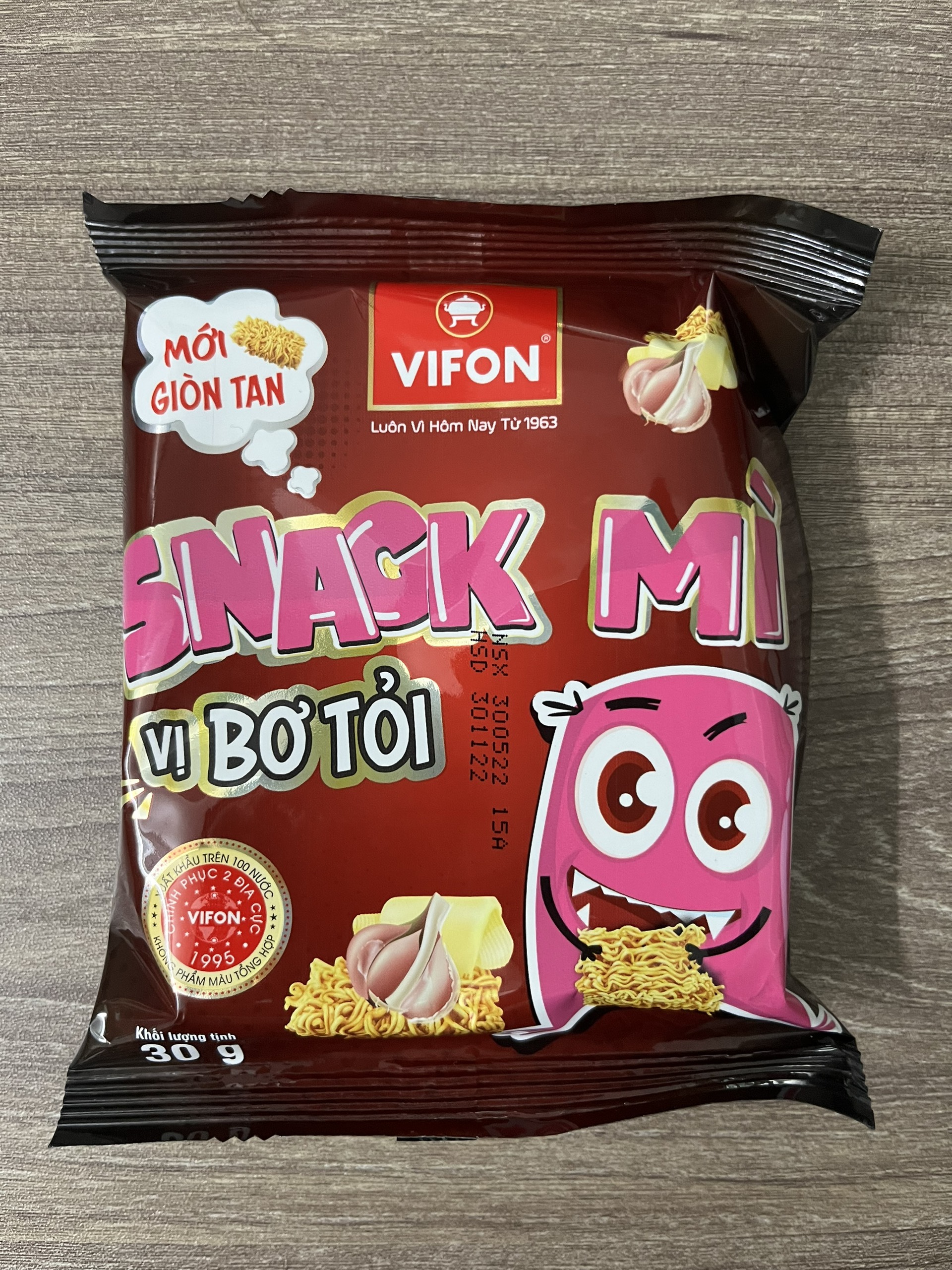 Snack mì tôm vị bơ tỏi Vifon 30g