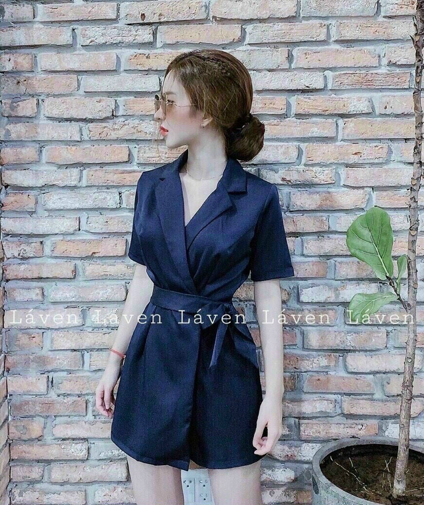 Jum cổ vest cột nơ eo siêu xinh mẫu mới qc