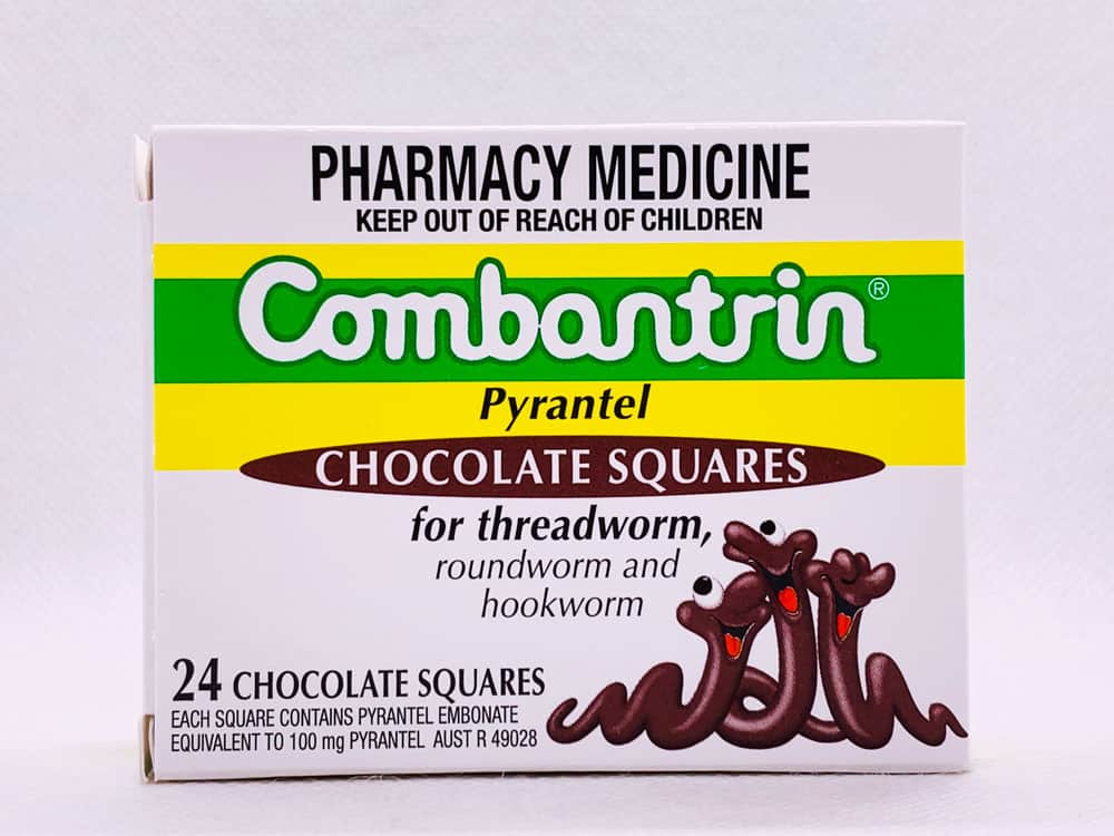 Tẩy giun vị socola Combantrin Chocolate Squares 24 viên - [ÚC]