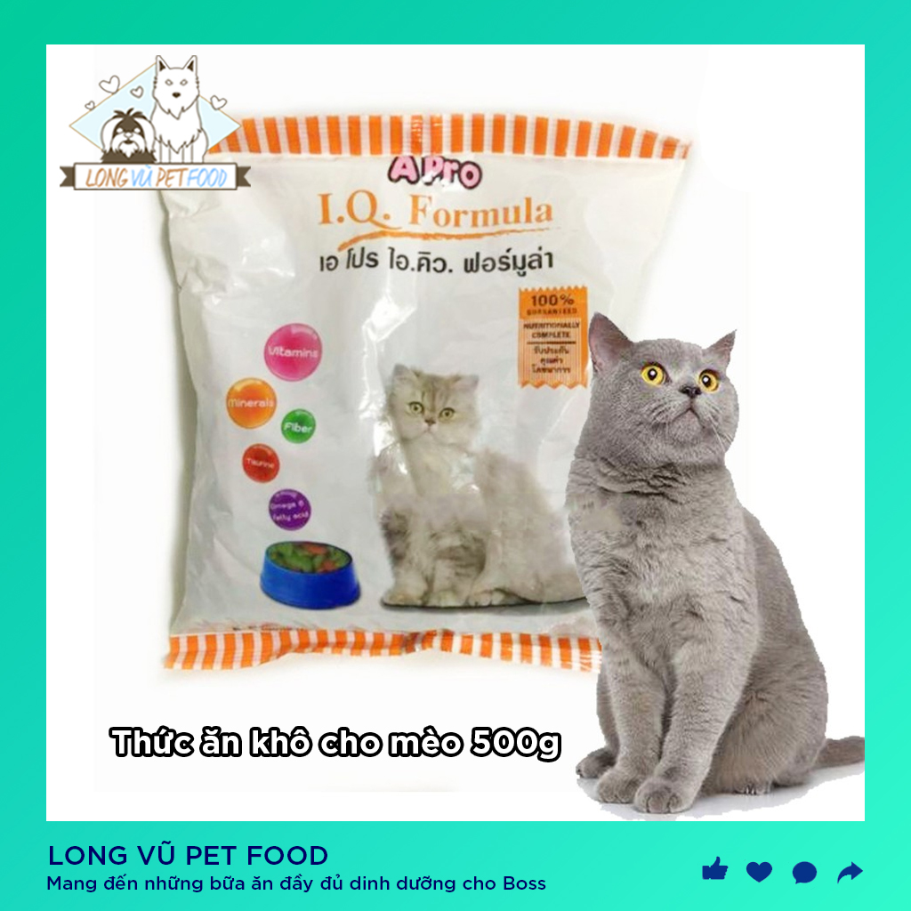 Thức Ăn Hạt Khô Cho Mèo APro IQ Formula 500g - Thức ăn cho mèo - Long Vũ Pet Food