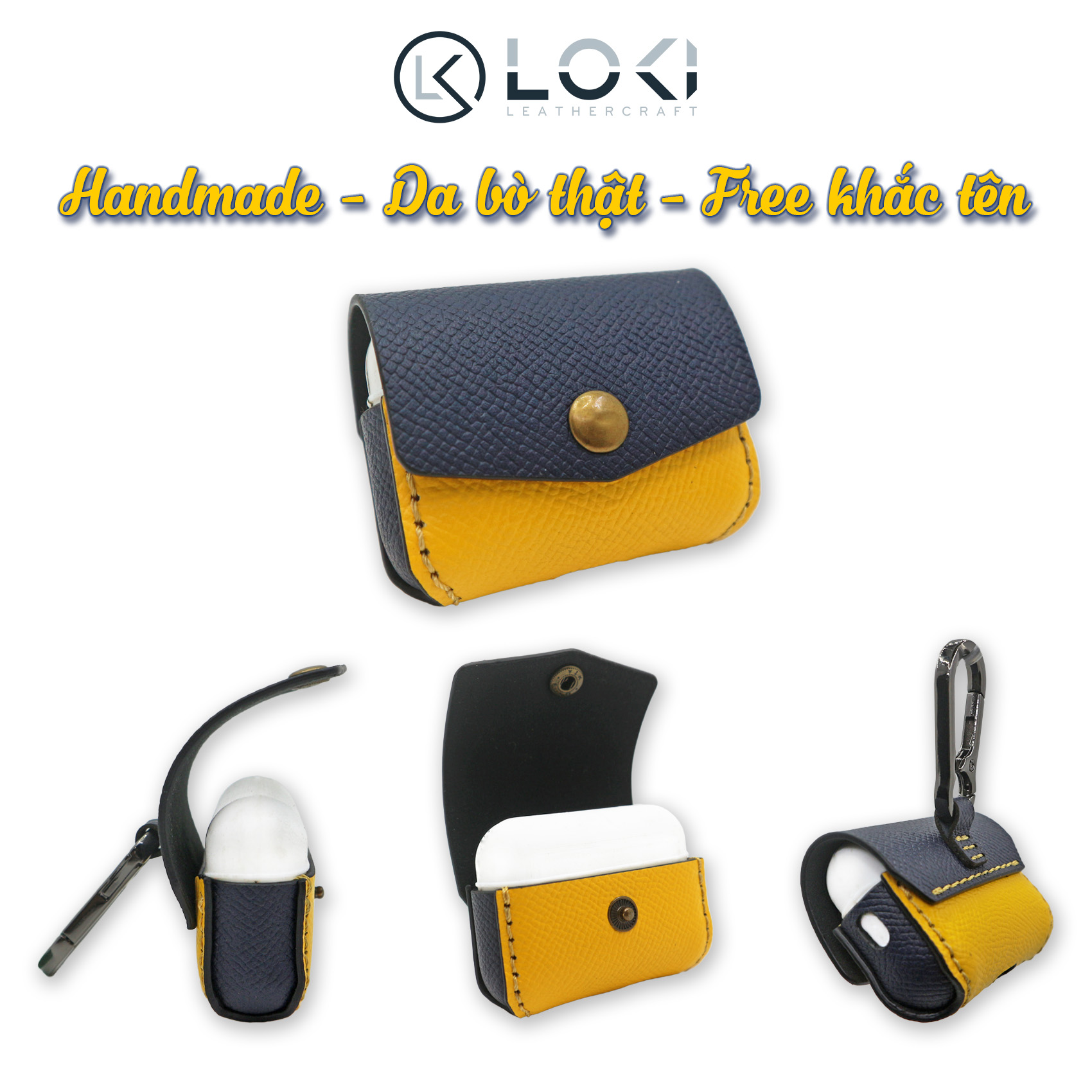 Bao da Airpods Pro - [Da thật 100% - Handmade - Free khắc tên] Manory Leather