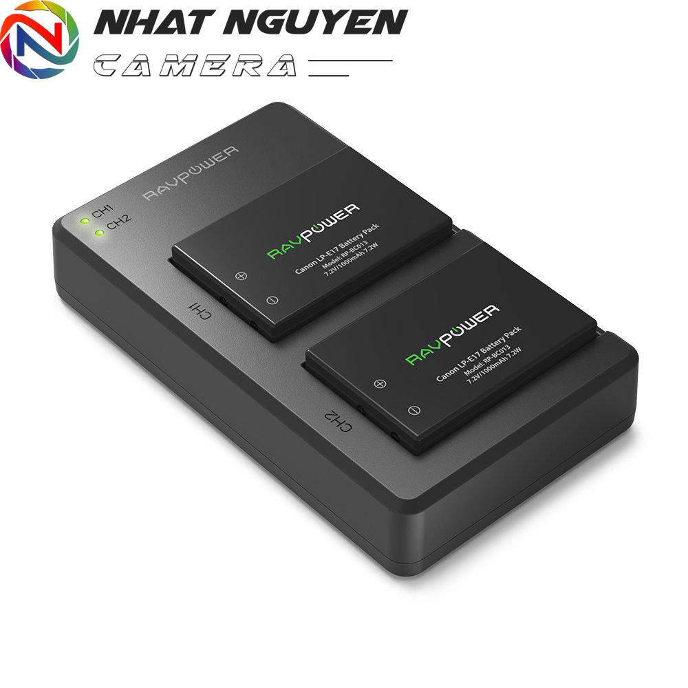 [HCM]Bộ 2 pin và sạc đôi RAVPower LP-E17 cho Canon
