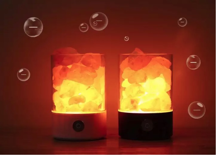 Hanrui - Đèn ngủ chất lượng cao Đá muối Himalaya (Đá 900g) (Trắng)