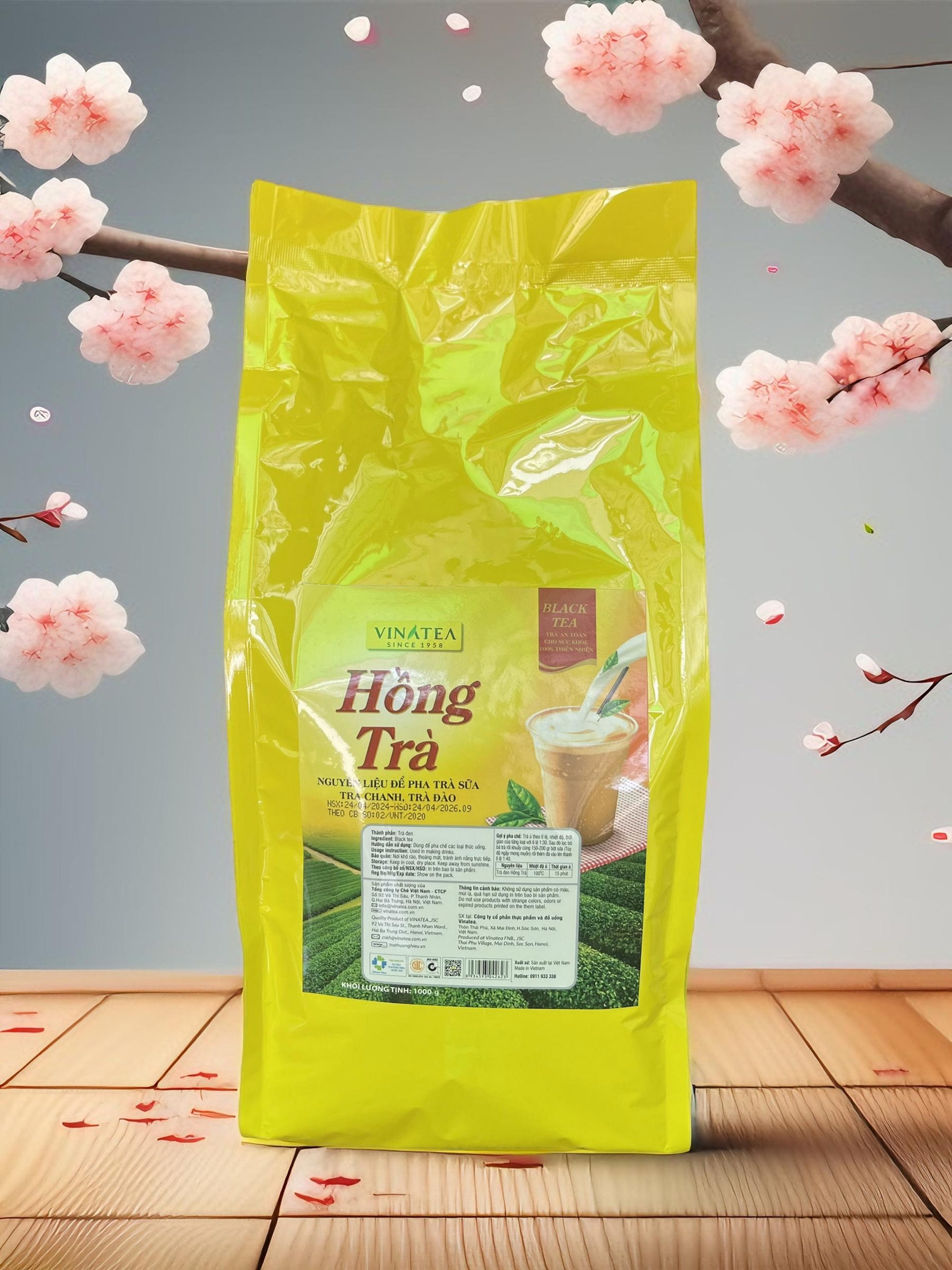 Trà Vinatea Hồng trà 1kg (Trà nguyên liệu pha trà sữa, trà tắc, trà chanh)