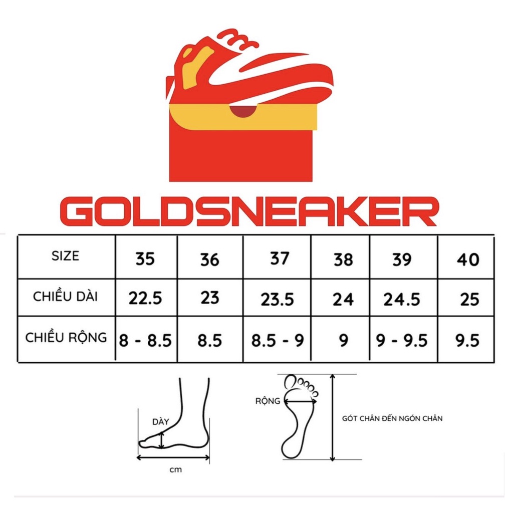 Giày nữ thể thao GOLDSNEAKER phối đơn giản GG3 4