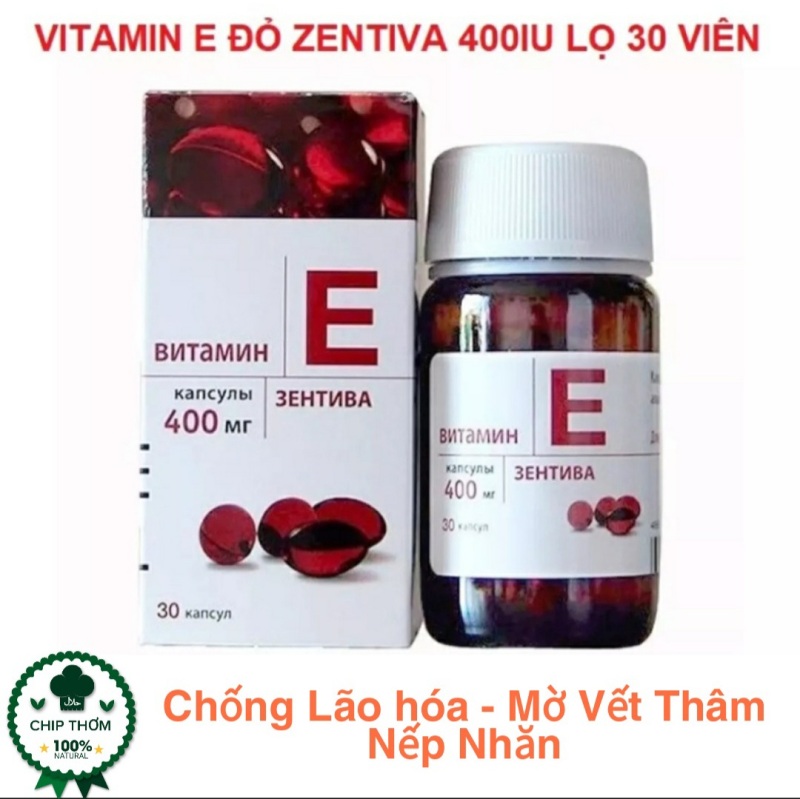 Vitamin E - Viên Uống Vitamin E Đỏ Nga 400mg  - Lọ Thủy Tinh 30 Viên-  Hàng Chính Hãng cao cấp