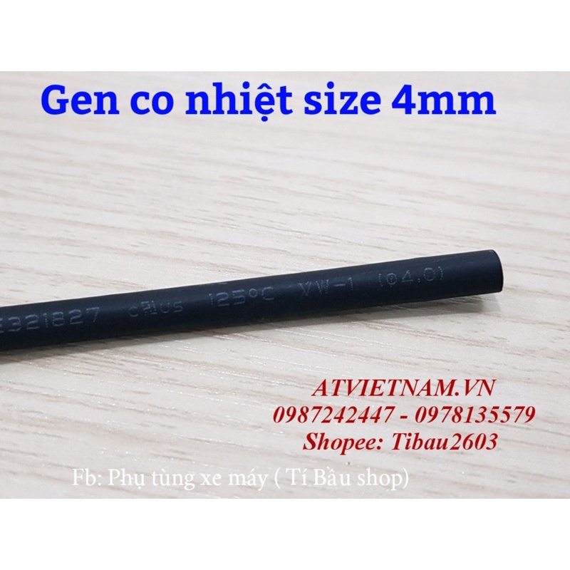 Co nhiệt size 4mm , gen co nhiệt phi 4mm (1 cuộn 10 mét)