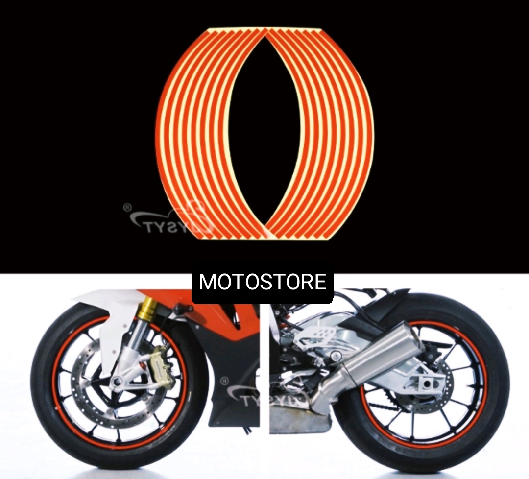 Tem dán vành phản quang xe máy - tem vành chỉ Decal xe máy ( giá 1 bộ )