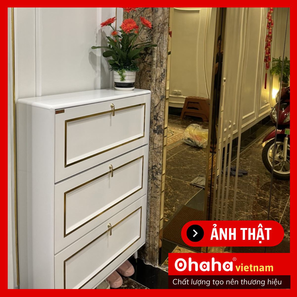 [ Freeship HCM]  [ Kèm ảnh thực tế ] Tủ giày thông minh siêu mỏng cao cấp Ohaha - TGCC021
