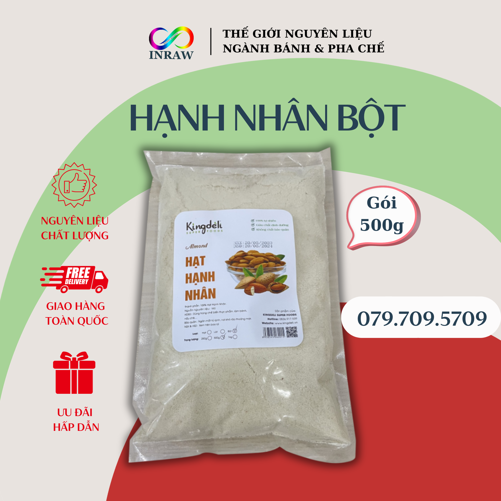 Hạnh Nhân Bột Xuất Xứ Mỹ Chiết Lẻ 200g / 100g