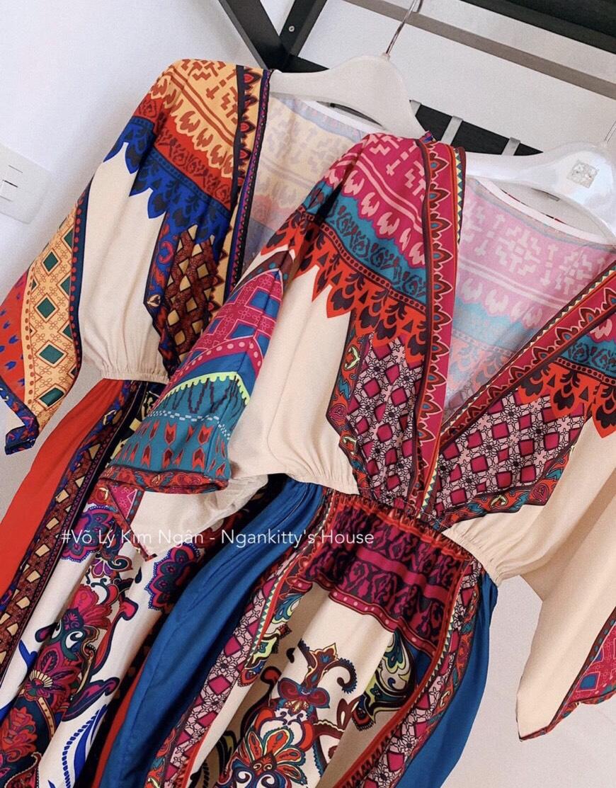 (HÌNH THẬT) ĐẦM MAXI THỔ CẨM HÀNG THIẾT KẾ MỚI NHẤT 2019