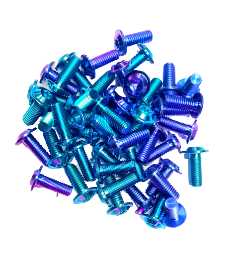 BỘ 4 CON ỐC ĐĨA GR5 ĐẦU DÙ XANH LỤC BẢO TITAN 8LI x 10mm Và 8LI x 25mm