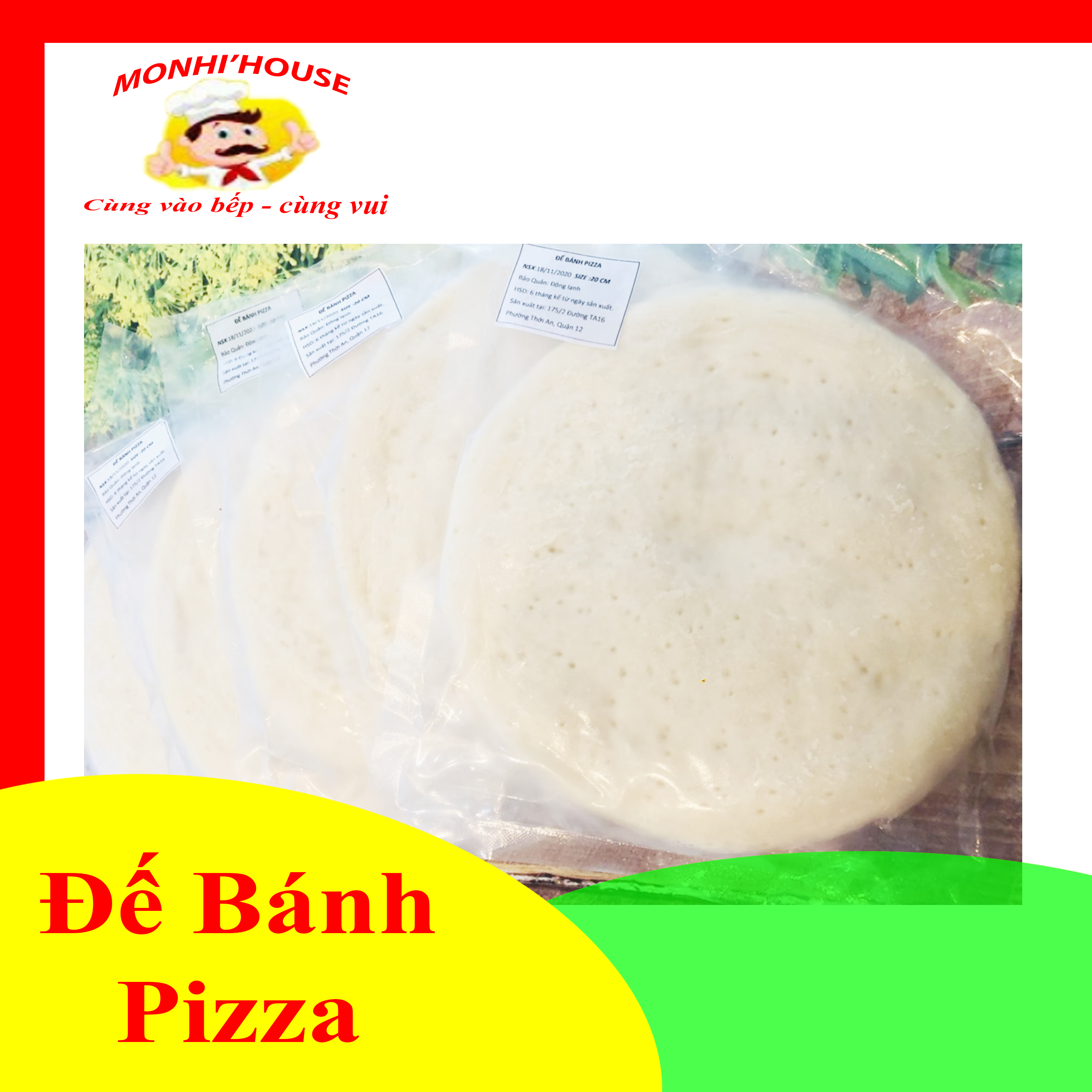 Set 5 đế bánh pizza Size 16cm đã nướng qua