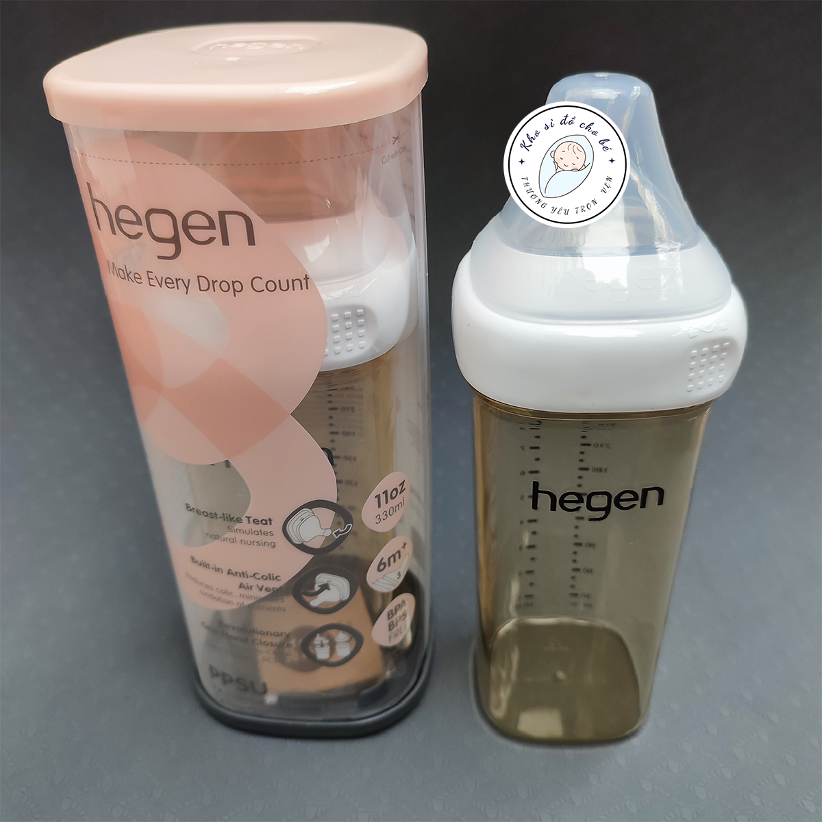 Bình sữa Hegen cao cấp 330ml full hộp gnn