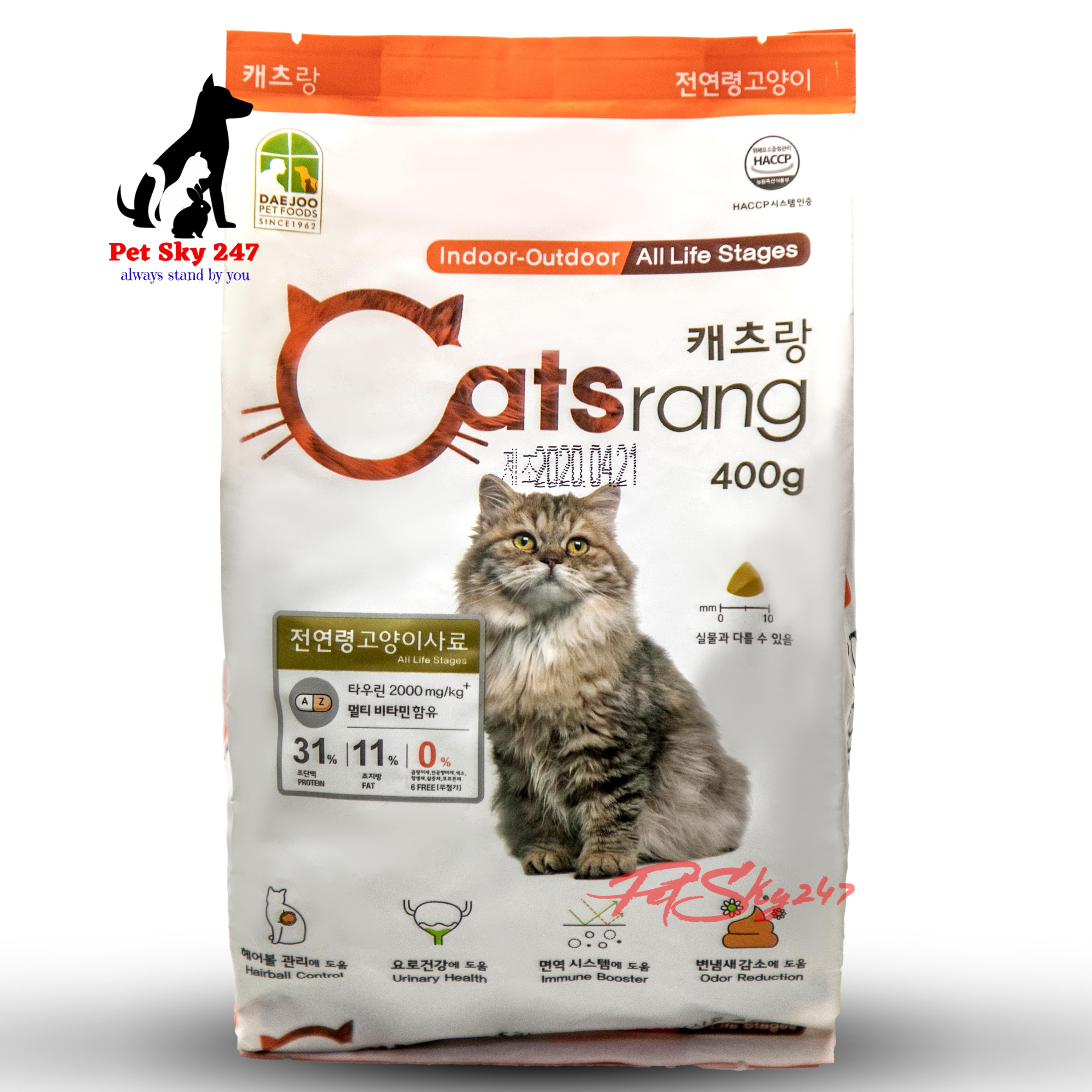 [HCM]Thức Ăn Hạt Cho Mèo Mọi Lứa Tuổi Catsrang Gói 400g