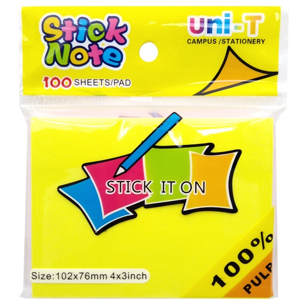 Giấy note vàng cam giấy ghi chú vàng cam loại uni-t 3x2 3x3 3x4 3x5